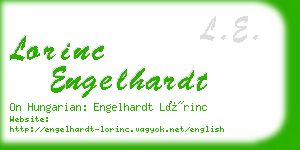 lorinc engelhardt business card